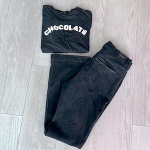 Express jeans super high rise boot cut.